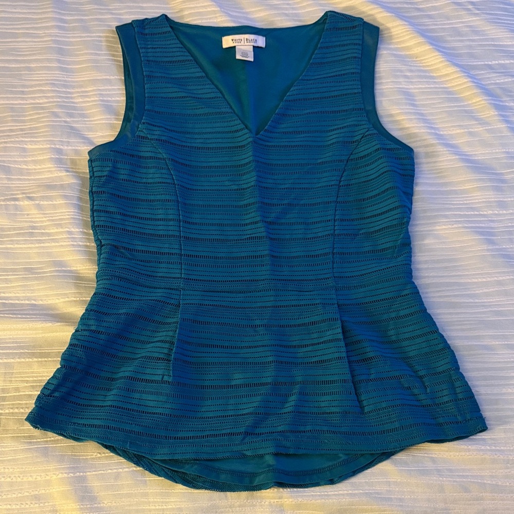 White House Black Market Teal Sleeveless Top